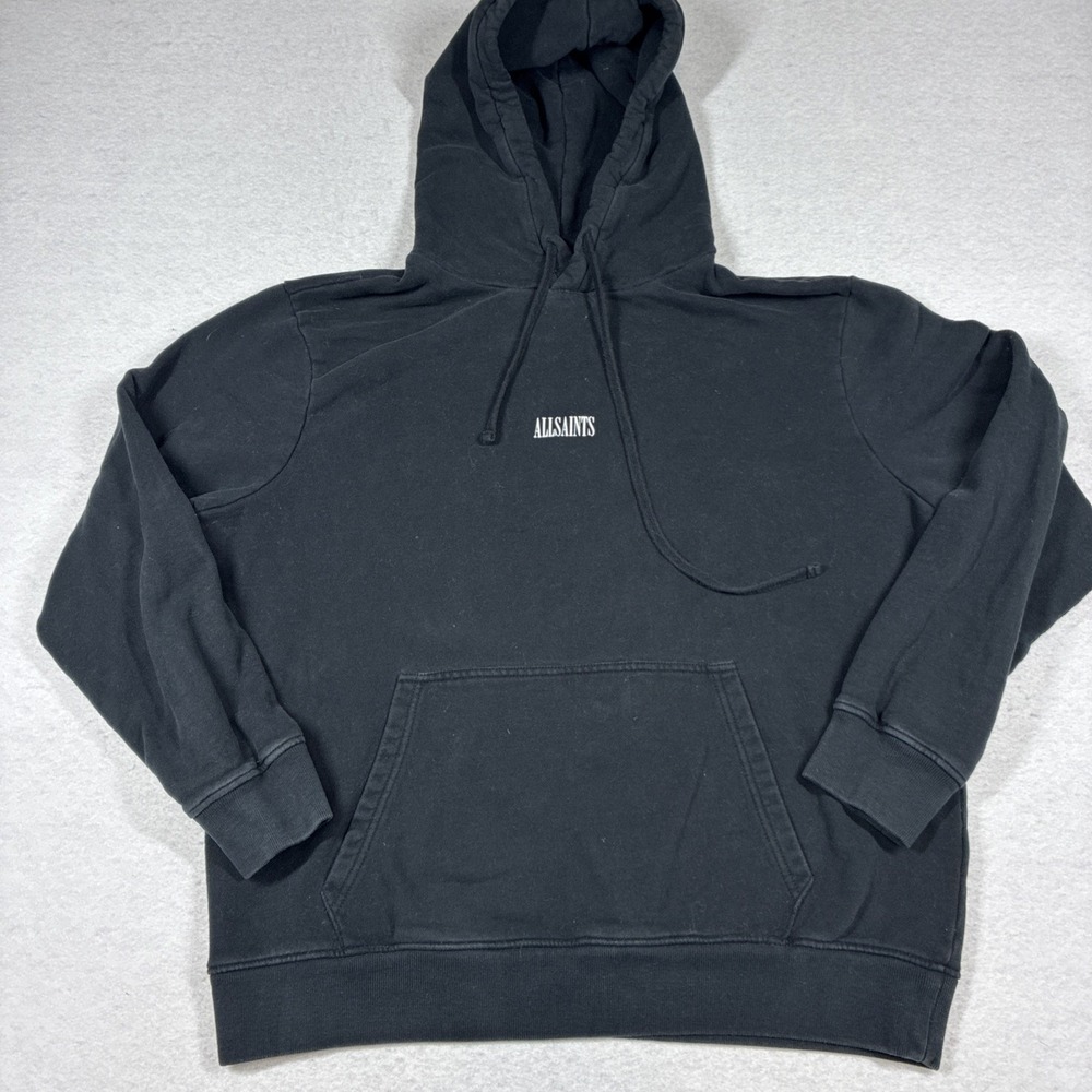 Allsaints All Saints Ryder Hoody Spellout Black Hoodie Pullover Medium Street